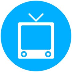 Television Set icon on a round button N9