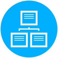 Flowchart icon on a round button N85