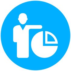 Businessman icon on a round button N62