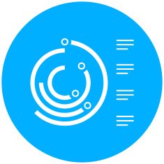 Radial Bar Chart icon on a round button N14