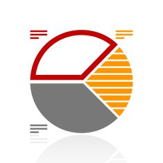 Pie Chart icon on a white background N16