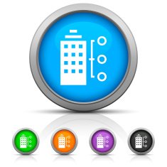Office Building icon on round buttons N6