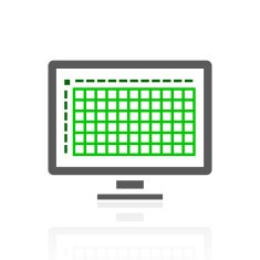 Computer Monitor icon on a white background N19
