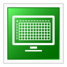 Computer Monitor icon on a square button N14