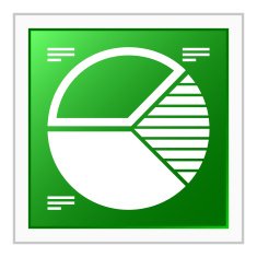 Pie Chart icon on a square button N14