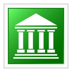 Bank icon on a square button N18
