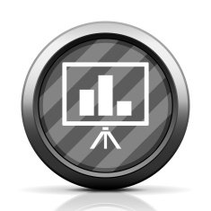 Presentation icon on a round button N6