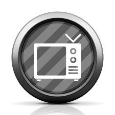 Television Set icon on a round button N10
