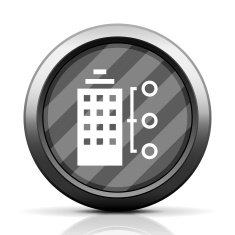 Office Building icon on a round button N24