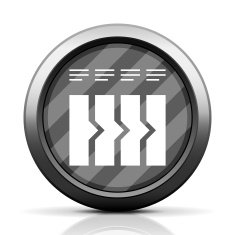 Flowchart icon on a round button N87