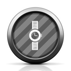 Wristwatch icon on a round button N6