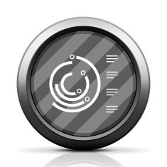 Radial Bar Chart icon on a round button N15
