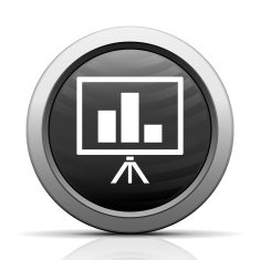 Presentation icon on a round button N7