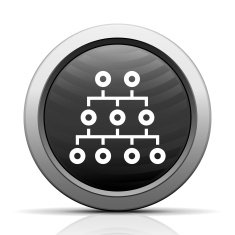 Organization Chart icon on a round button N7