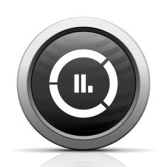 Donut Chart icon on a round button N32