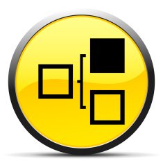 Flowchart icon on a round button N92