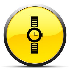 Wristwatch icon on a round button N8