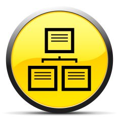 Flowchart icon on a round button N94