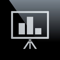 Presentation icon on a black background N2