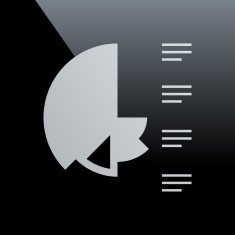 Coxcomb Chart icon on a black background N4