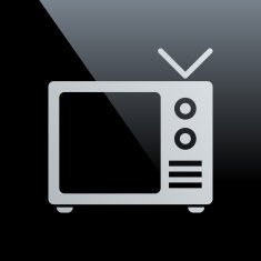 Television Set icon on a black background N3
