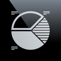 Pie Chart icon on a black background N8