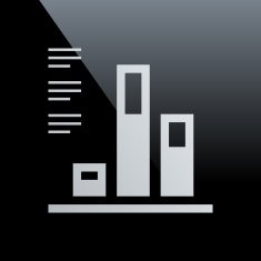 Bar Graph icon on a black background N22