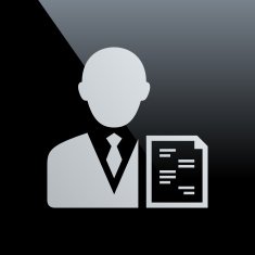 Businessman icon on a black background N14