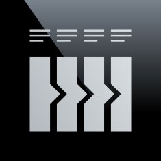 Flowchart icon on a black background N22