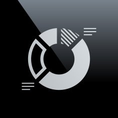 Donut Chart icon on a black background N6