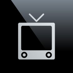 Television Set icon on a black background N4