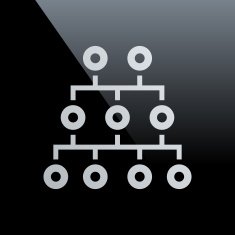 Organization Chart icon on a black background N2