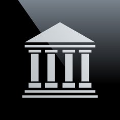 Bank icon on a black background N9