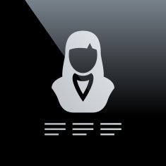 Businesswoman icon on a black background N5