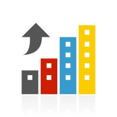 Apartment Buildings icon on a white background N6