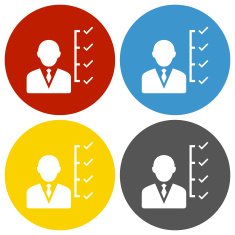 Businessman icon on circle buttons N11