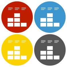 Bar Graph icon on circle buttons N15