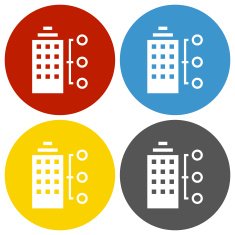 Office Building icon on circle buttons N4