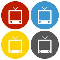 Television Set icon on circle buttons N2