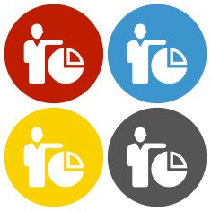 Businessman icon on circle buttons N13