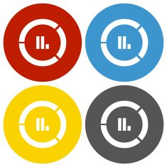 Donut Chart icon on circle buttons N6