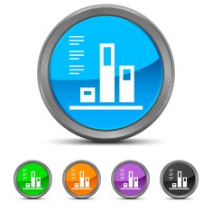 Bar Graph icon on circle buttons N18
