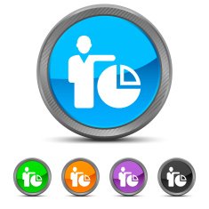 Businessman icon on circle buttons N16