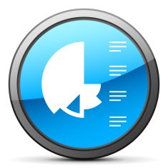 Coxcomb Chart icon on a round button N18