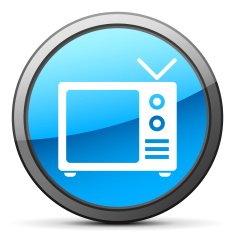 Television Set icon on a round button N16