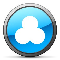 Venn Diagram icon on a round button N18