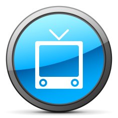 Television Set icon on a round button N17