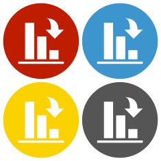 Bar Graph icon on circle buttons N19