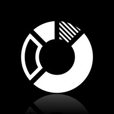 Donut Chart icon on a black background N8