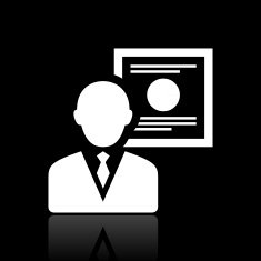 Businessman icon on a black background N16